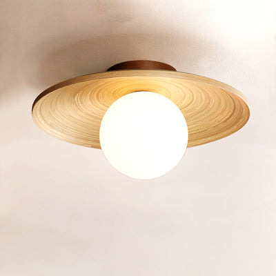 Ivoris Ceiling Light Soluna Wood Orbital