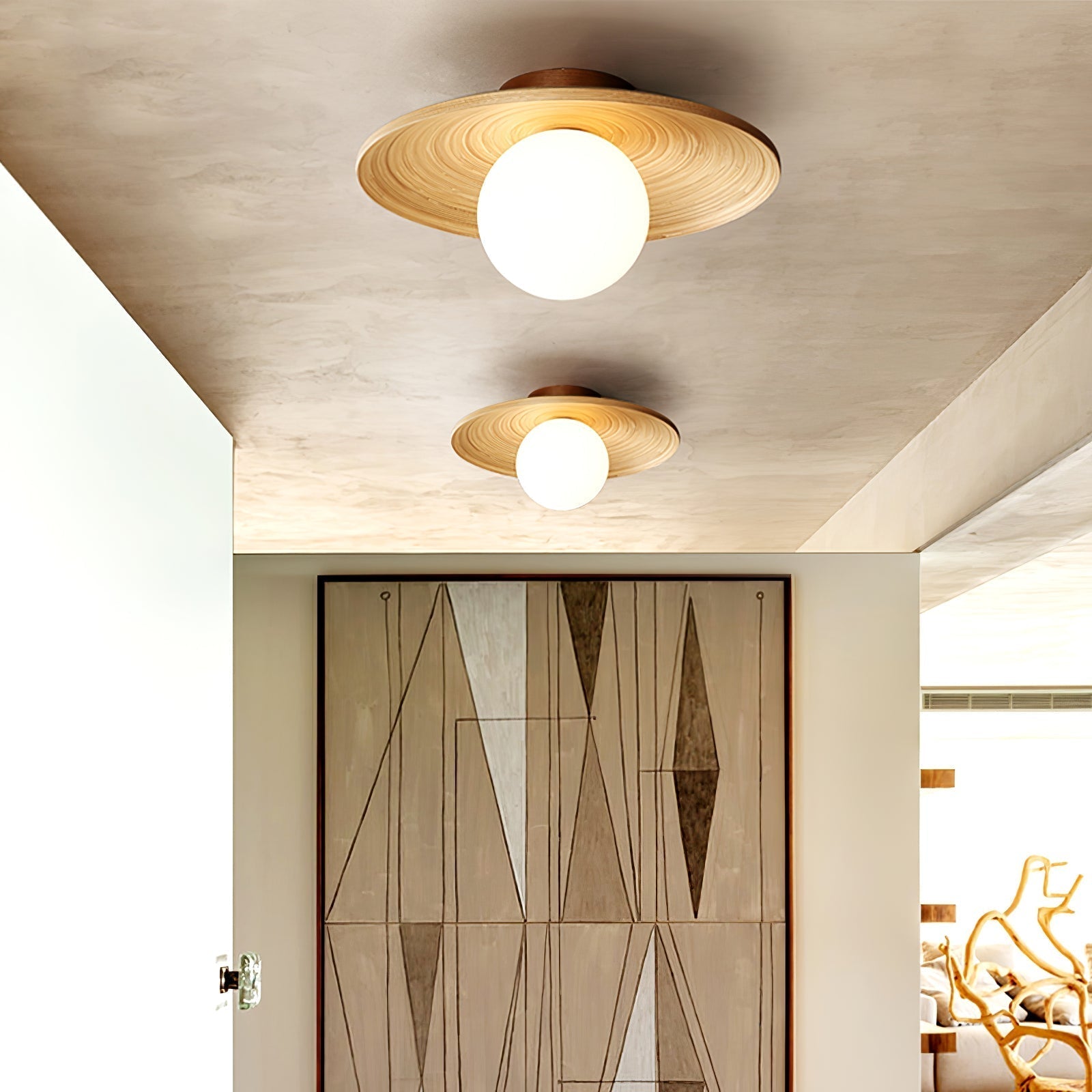 Ivoris Ceiling Light Soluna Wood Orbital