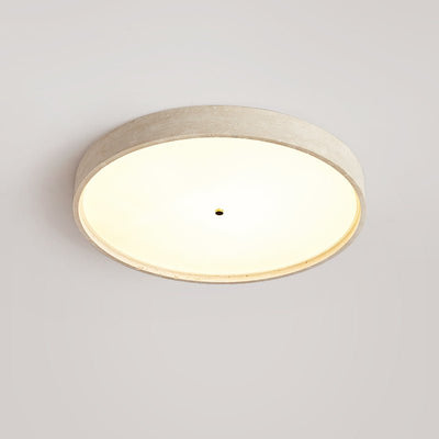 Lana Minimal Yellow Travertine Disc Ceiling Lamp