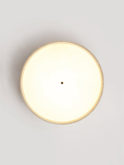 Lana Minimal Yellow Travertine Disc Ceiling Lamp