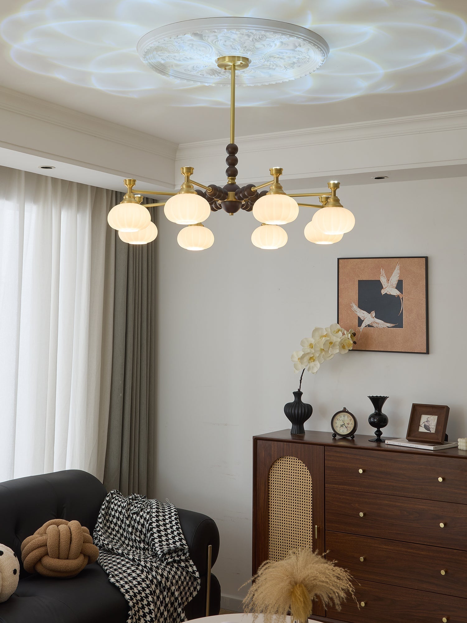 Avdorira Elegance Vintage Brass Wood Chandelier