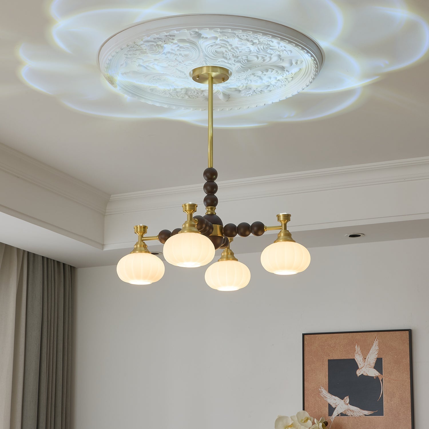 Avdorira Elegance Vintage Brass Wood Chandelier