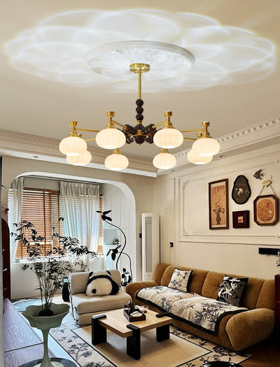 Avdorira Elegance Vintage Brass Wood Chandelier