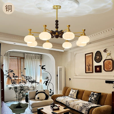 Avdorira Elegance Vintage Brass Wood Chandelier