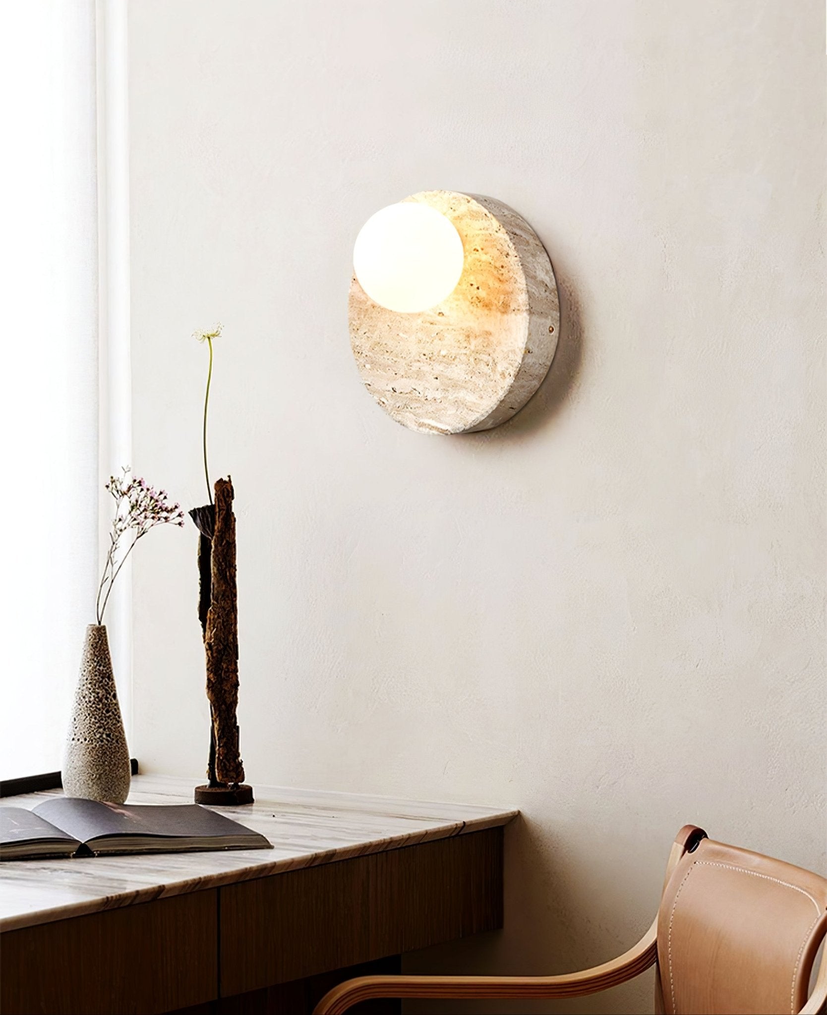Kivros Travertine Sconce