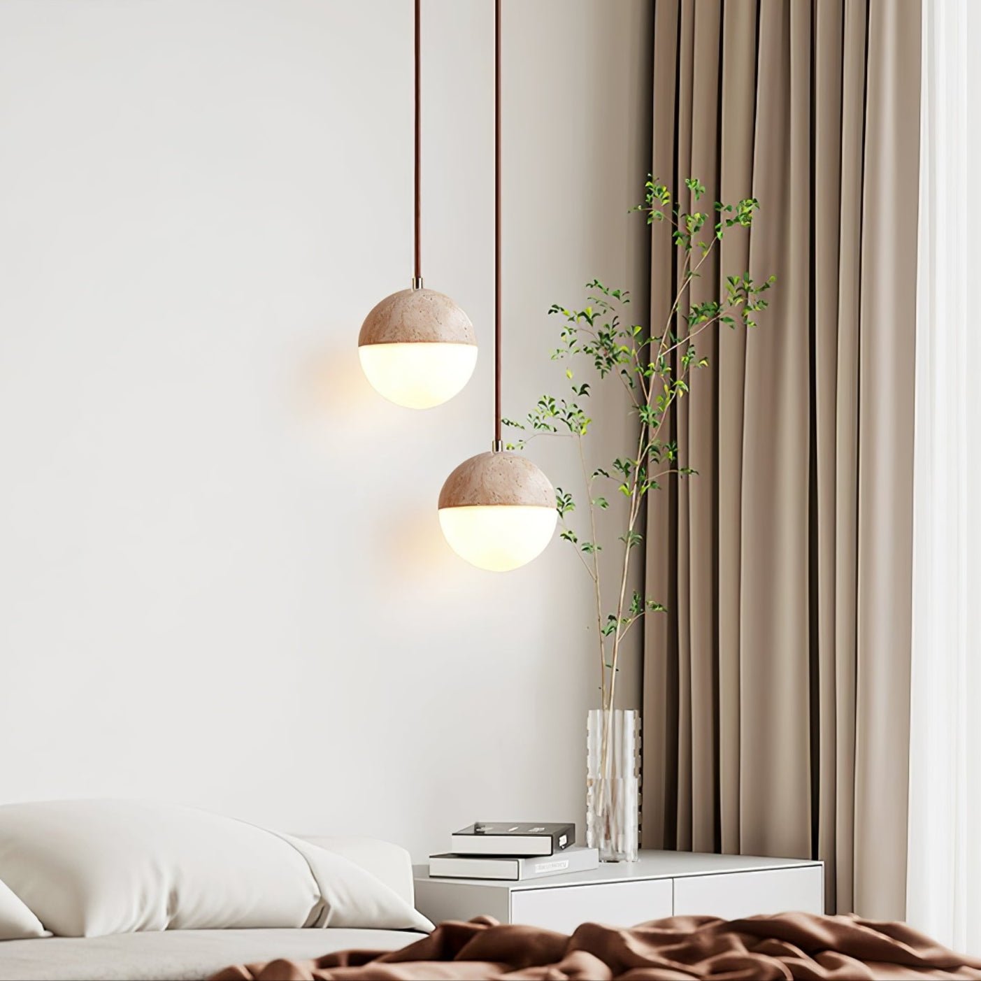 Soren Travertine Pendant Light - Neutral Decor