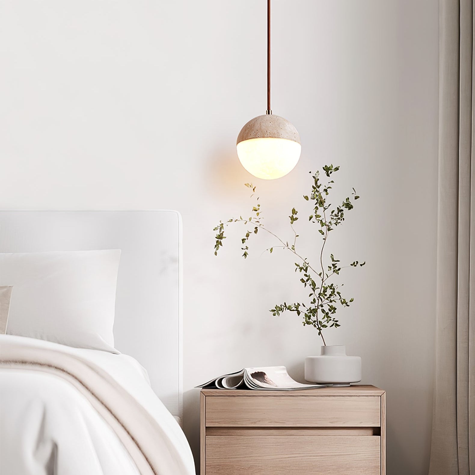 Soren Travertine Pendant Light - Neutral Decor