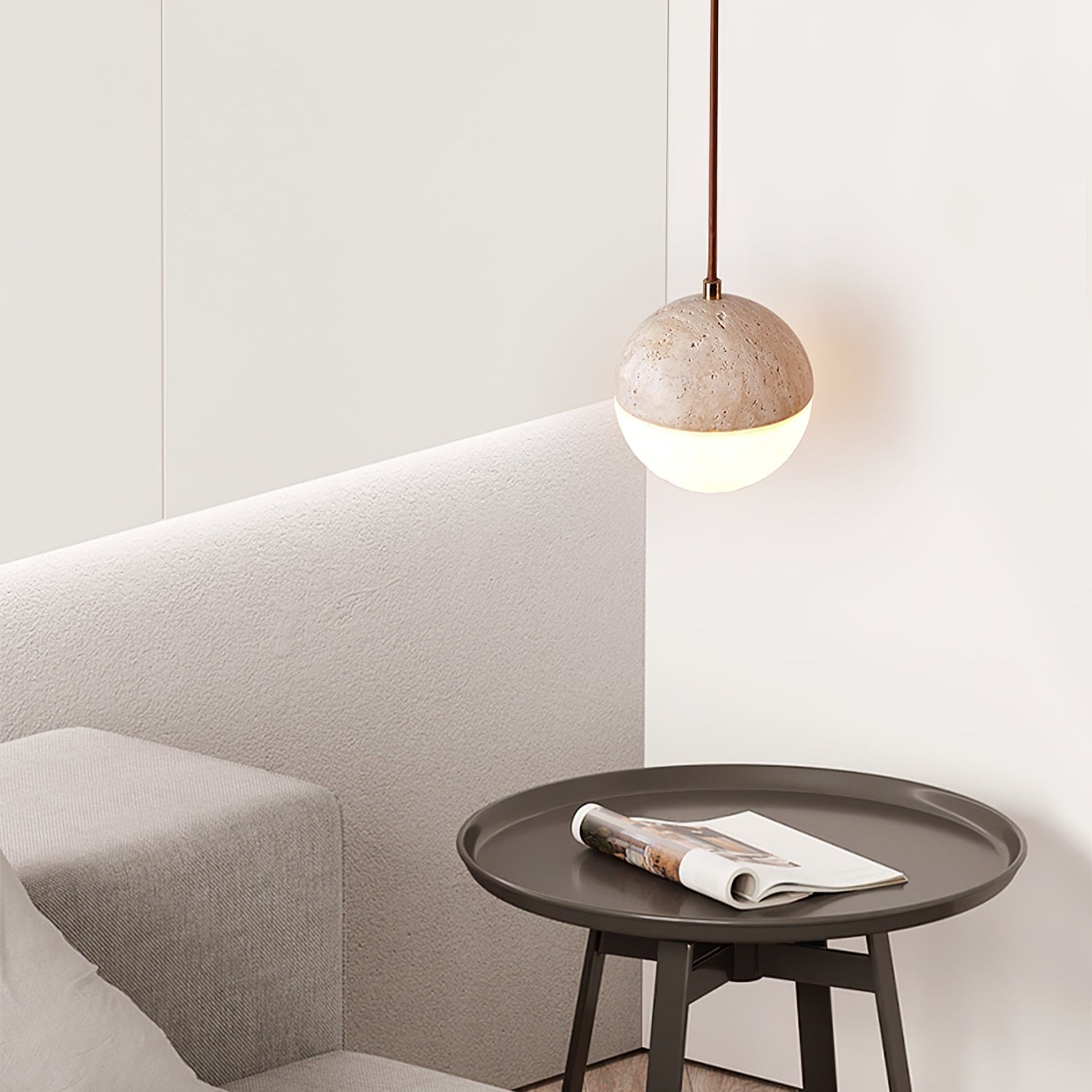Soren Travertine Pendant Light - Neutral Decor