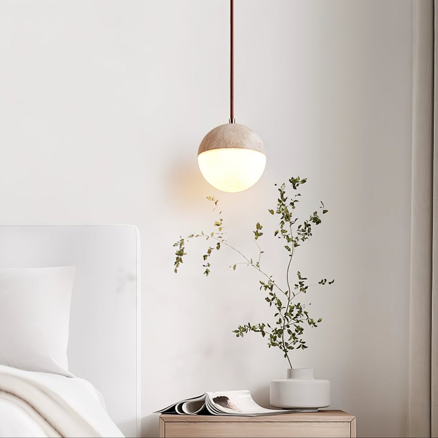 Soren Travertine Pendant Light - Neutral Decor