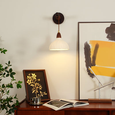 Vitheos Elegance Natural Walnut Wood Wall Lamp