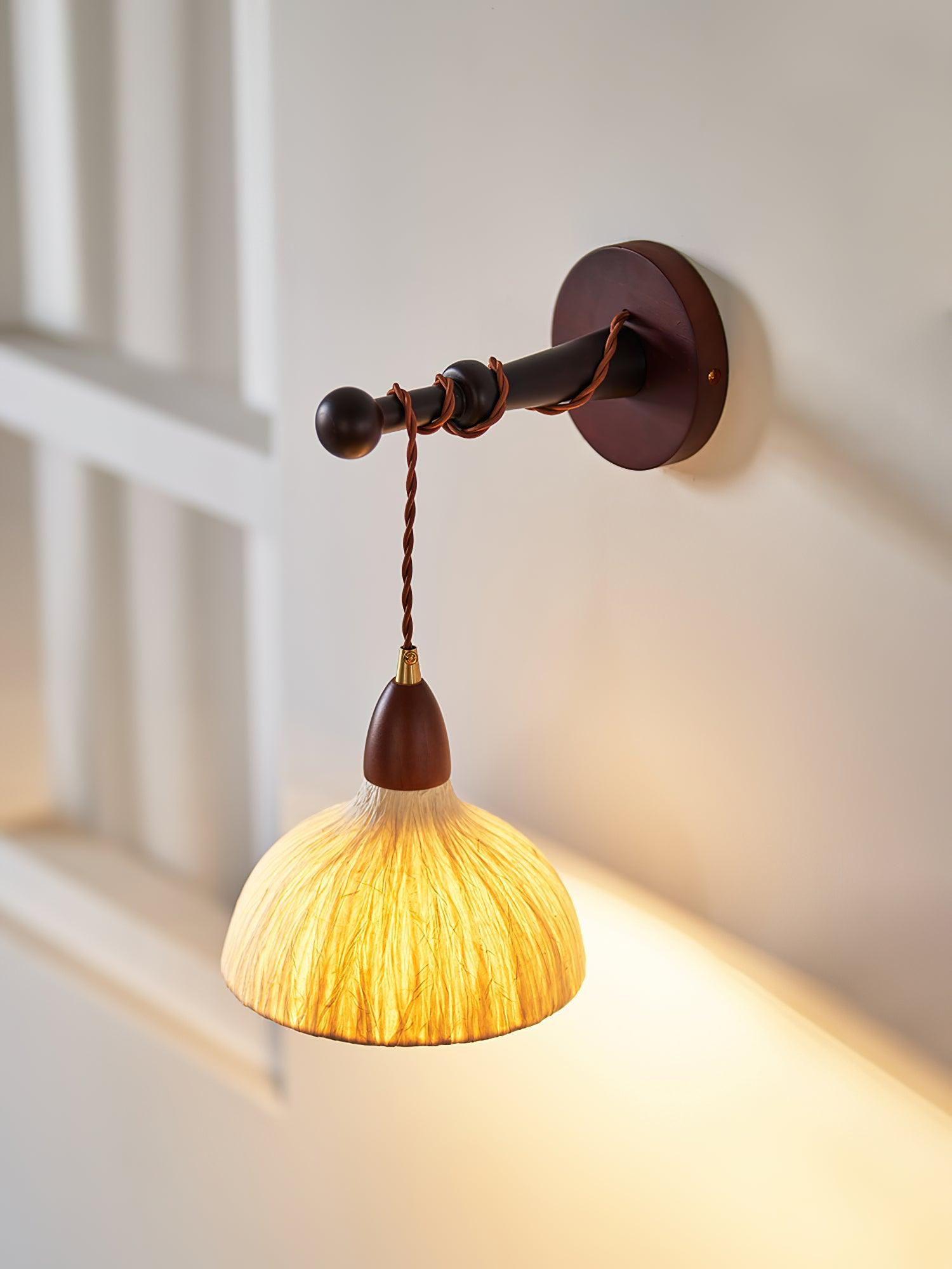 Vitheos Elegance Natural Walnut Wood Wall Lamp