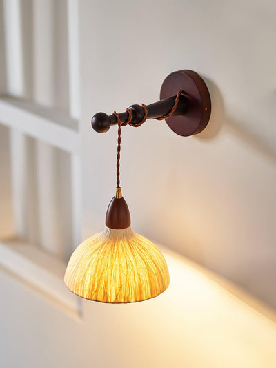 Vitheos Elegance Natural Walnut Wood Wall Lamp