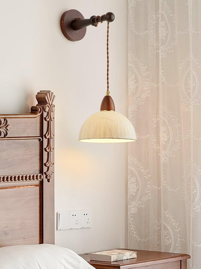 Vitheos Elegance Natural Walnut Wood Wall Lamp