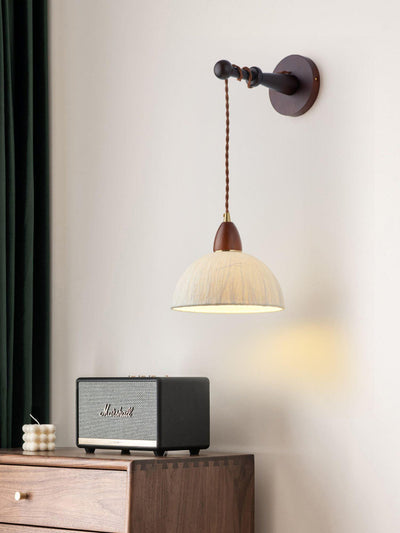 Vitheos Elegance Natural Walnut Wood Wall Lamp