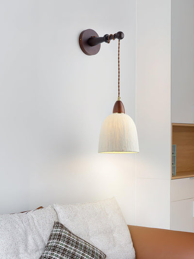 Vitheos Elegance Natural Walnut Wood Wall Lamp