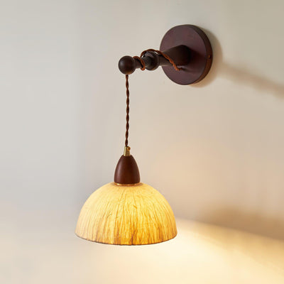 Vitheos Elegance Natural Walnut Wood Wall Lamp