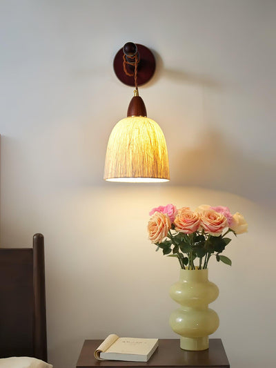 Vitheos Elegance Natural Walnut Wood Wall Lamp