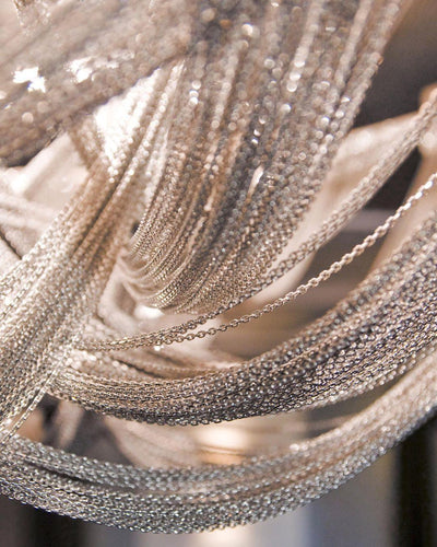 Talj Ceiling Light Tassel Aluminum Chain Nickel Frame