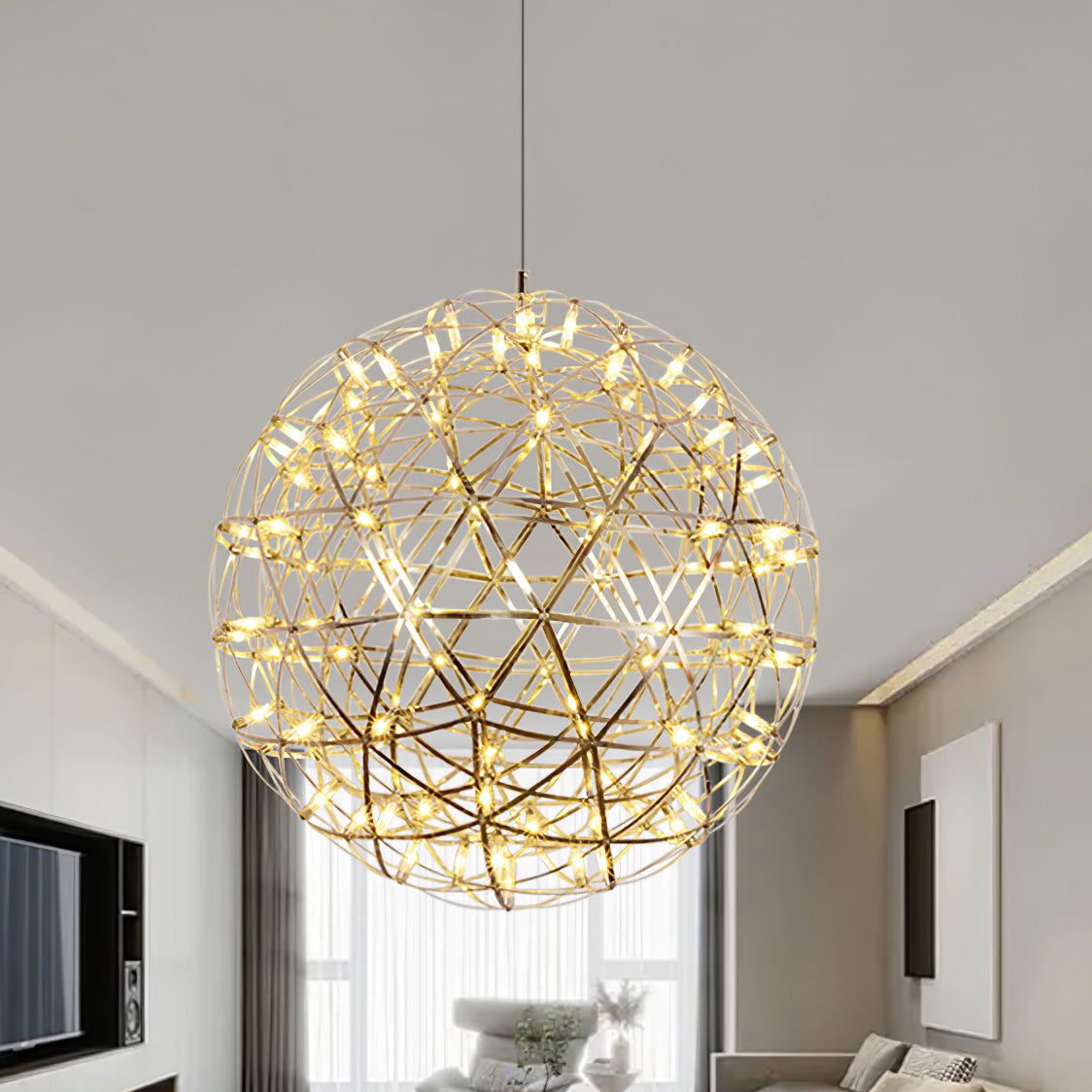 Delcourt Silver Spark Ball Pendant Light