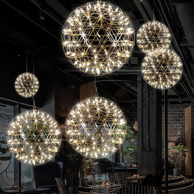 Delcourt Silver Spark Ball Pendant Light