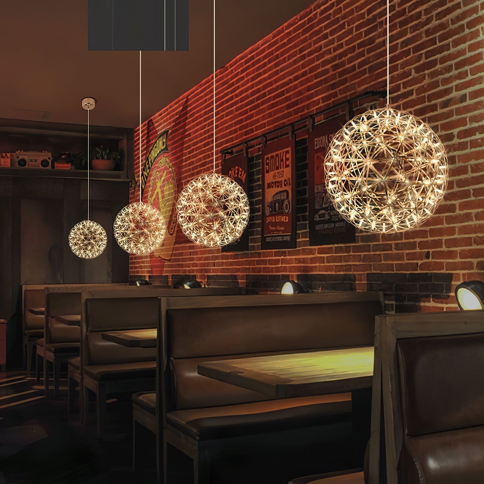 Delcourt Silver Spark Ball Pendant Light