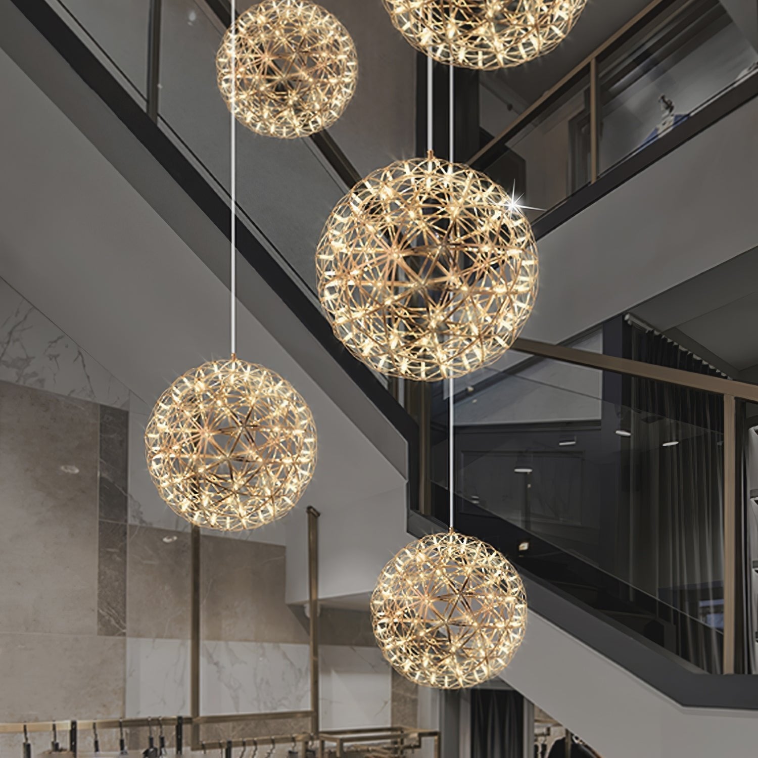 Sylvarin Gold Spark Ball Pendant Light