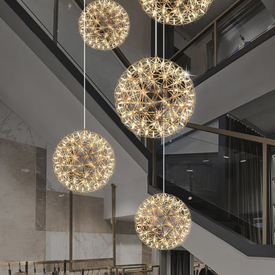Delcourt Silver Spark Ball Pendant Light