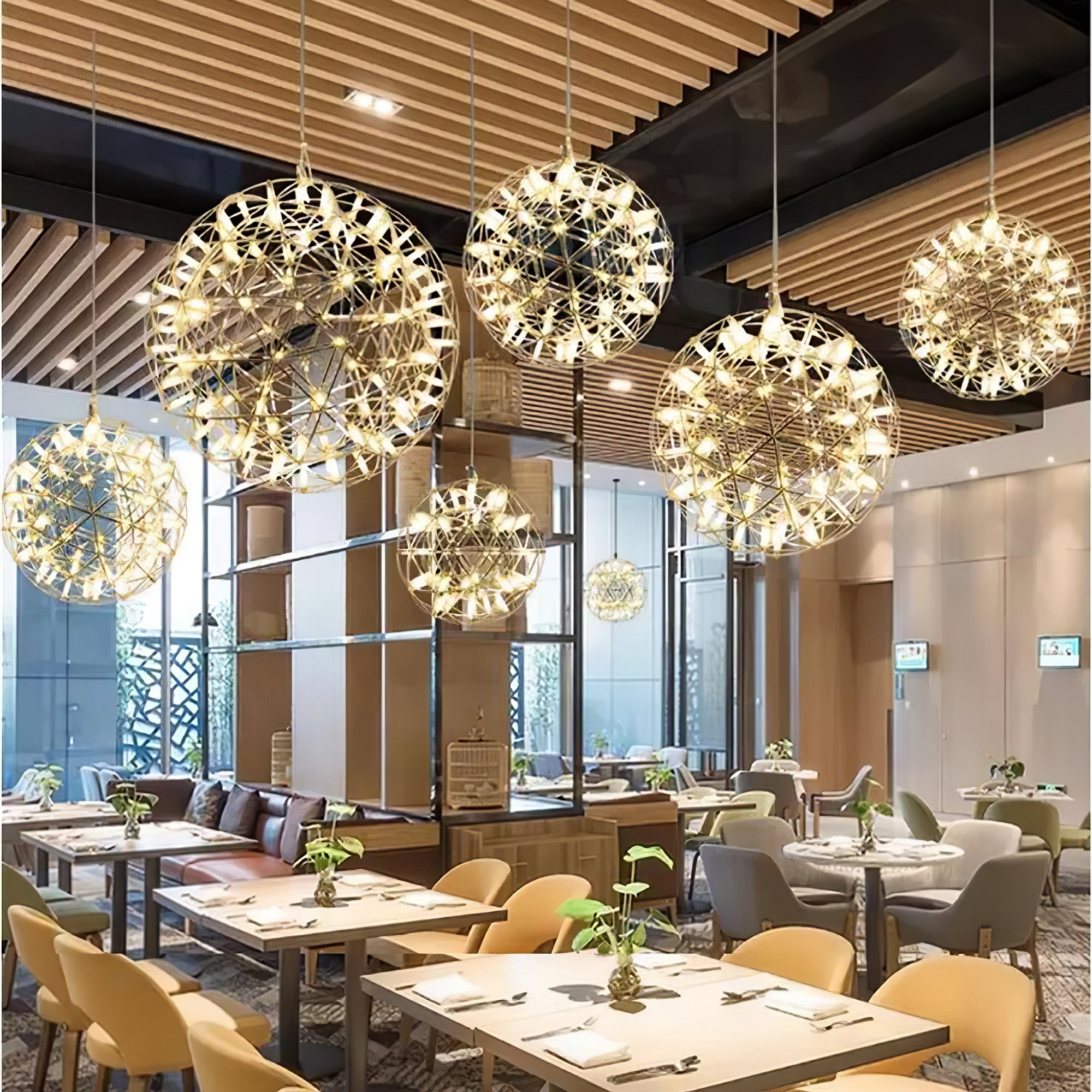 Delcourt Silver Spark Ball Pendant Light
