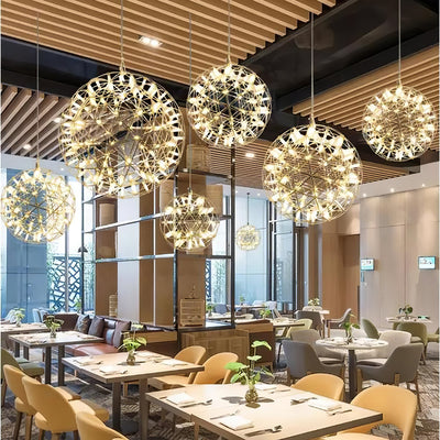 Delcourt Silver Spark Ball Pendant Light