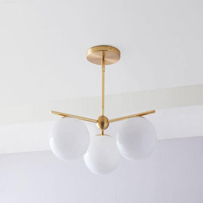 Lustra Chandelier Sphere & Stem Modern Gold LED - Neutral Decor