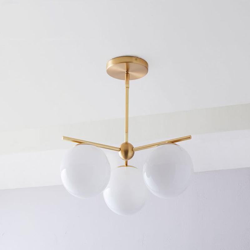 Lustra Chandelier Sphere & Stem Modern Gold LED - Neutral Decor