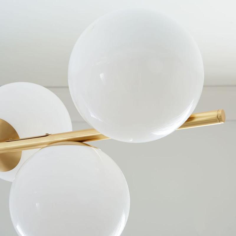Lustra Chandelier Sphere & Stem Modern Gold LED - Neutral Decor