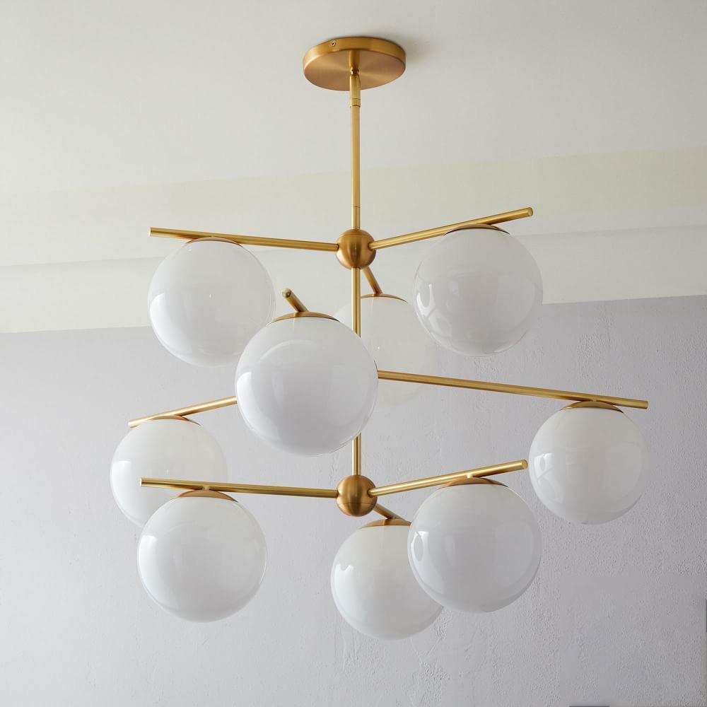 Lustra Chandelier Sphere & Stem Modern Gold LED - Neutral Decor