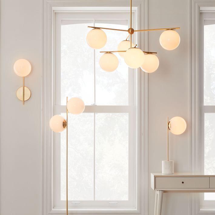 Lustra Chandelier Sphere & Stem Modern Gold LED - Neutral Decor
