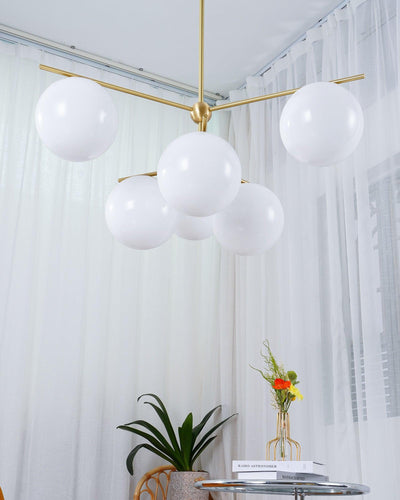 Lustra Chandelier Sphere & Stem Modern Gold LED - Neutral Decor