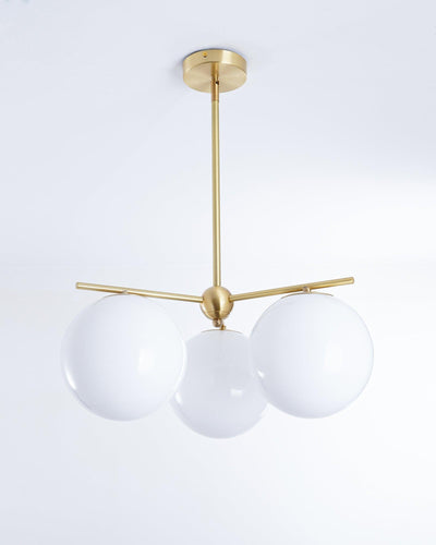 Lustra Chandelier Sphere & Stem Modern Gold LED - Neutral Decor