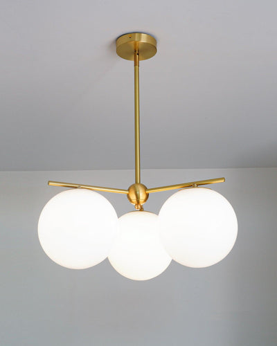 Lustra Chandelier Sphere & Stem Modern Gold LED - Neutral Decor