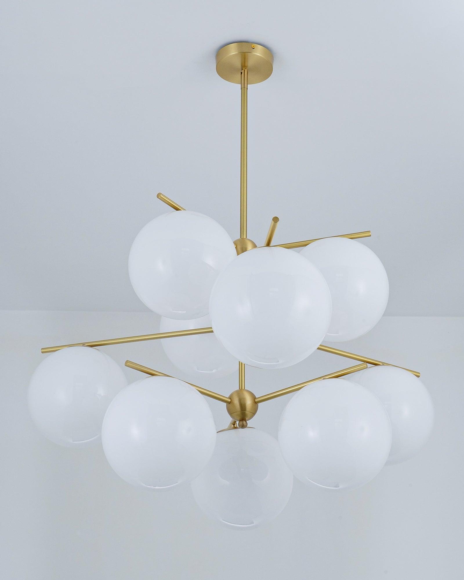 Lustra Chandelier Sphere & Stem Modern Gold LED - Neutral Decor