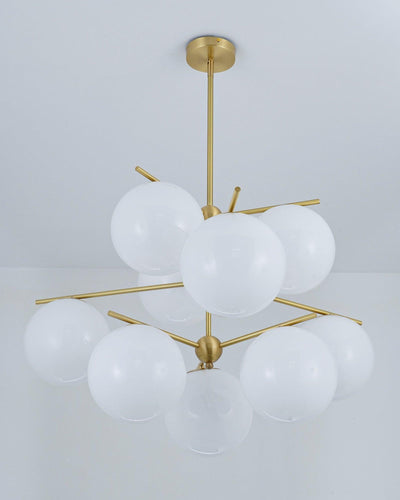 Lustra Chandelier Sphere & Stem Modern Gold LED - Neutral Decor