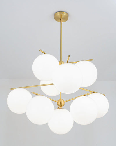Lustra Chandelier Sphere & Stem Modern Gold LED - Neutral Decor