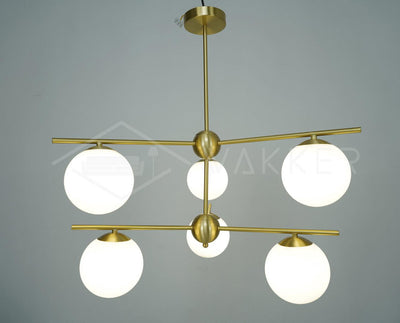 Lustra Chandelier Sphere & Stem Modern Gold LED - Neutral Decor