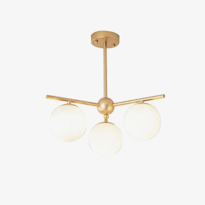 Lustra Chandelier Sphere & Stem Modern Gold LED - Neutral Decor