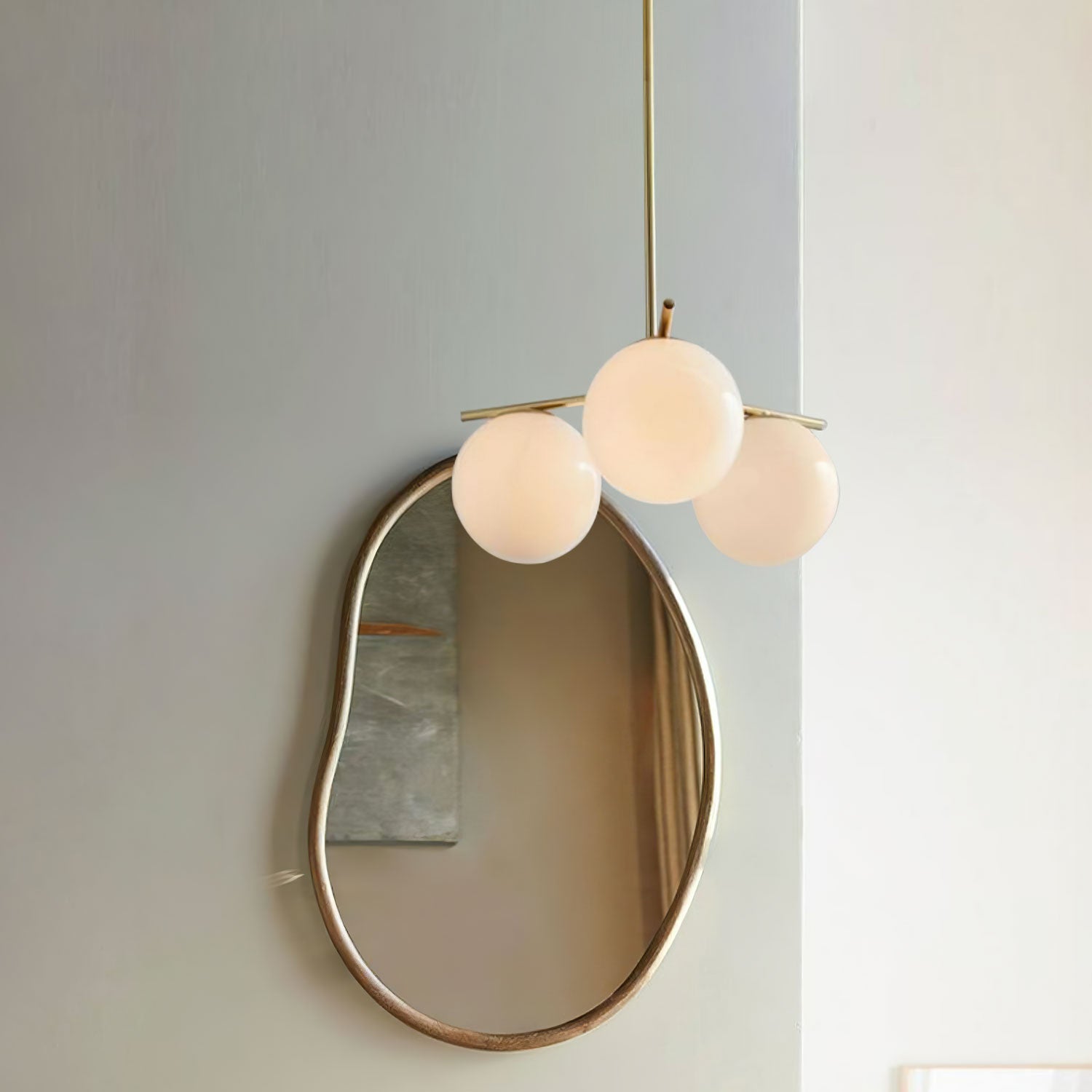 Lustra Chandelier Sphere & Stem Modern Gold LED - Neutral Decor