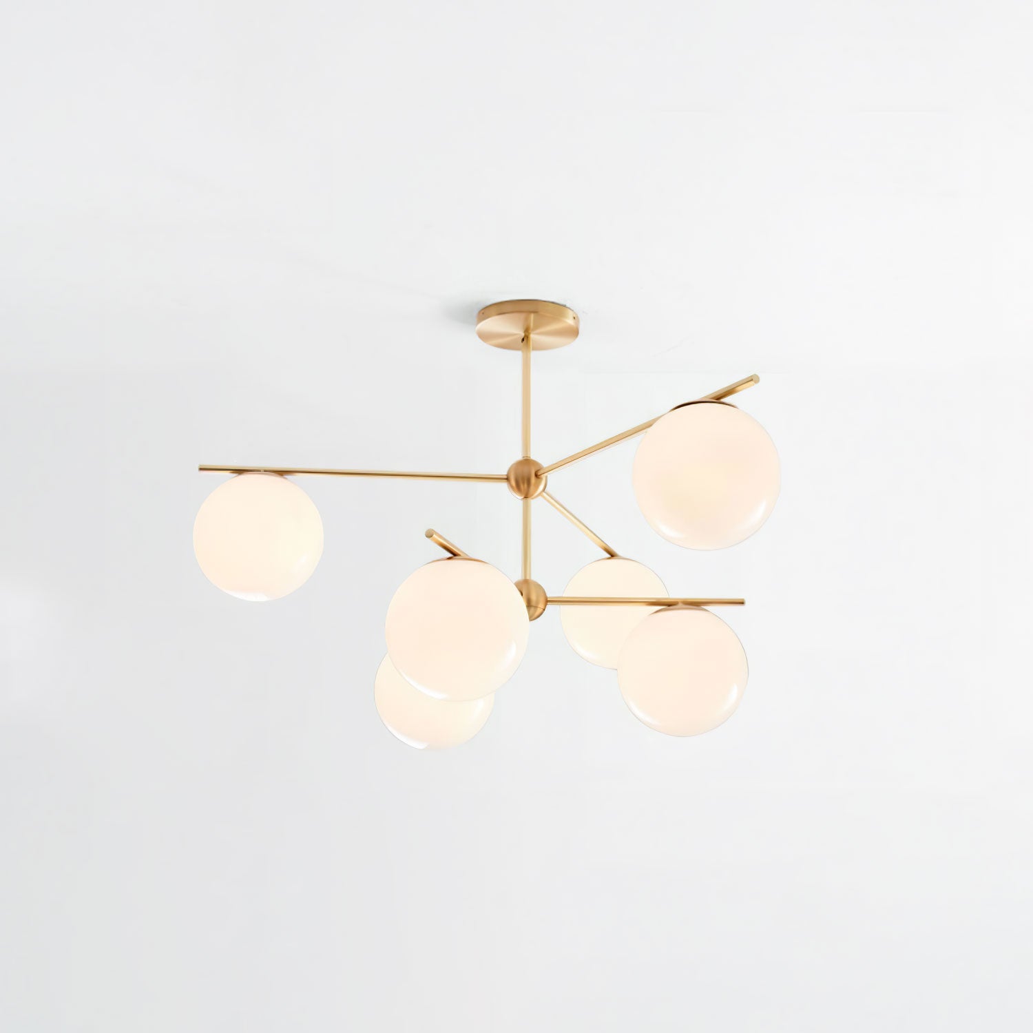 Lustra Chandelier Sphere & Stem Modern Gold LED - Neutral Decor