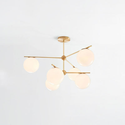 Lustra Chandelier Sphere & Stem Modern Gold LED - Neutral Decor