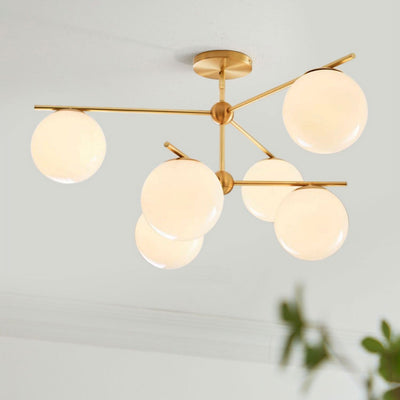 Lustra Chandelier Sphere & Stem Modern Gold LED - Neutral Decor