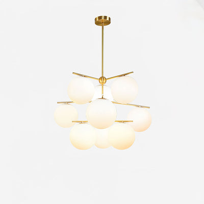 Lustra Chandelier Sphere & Stem Modern Gold LED - Neutral Decor