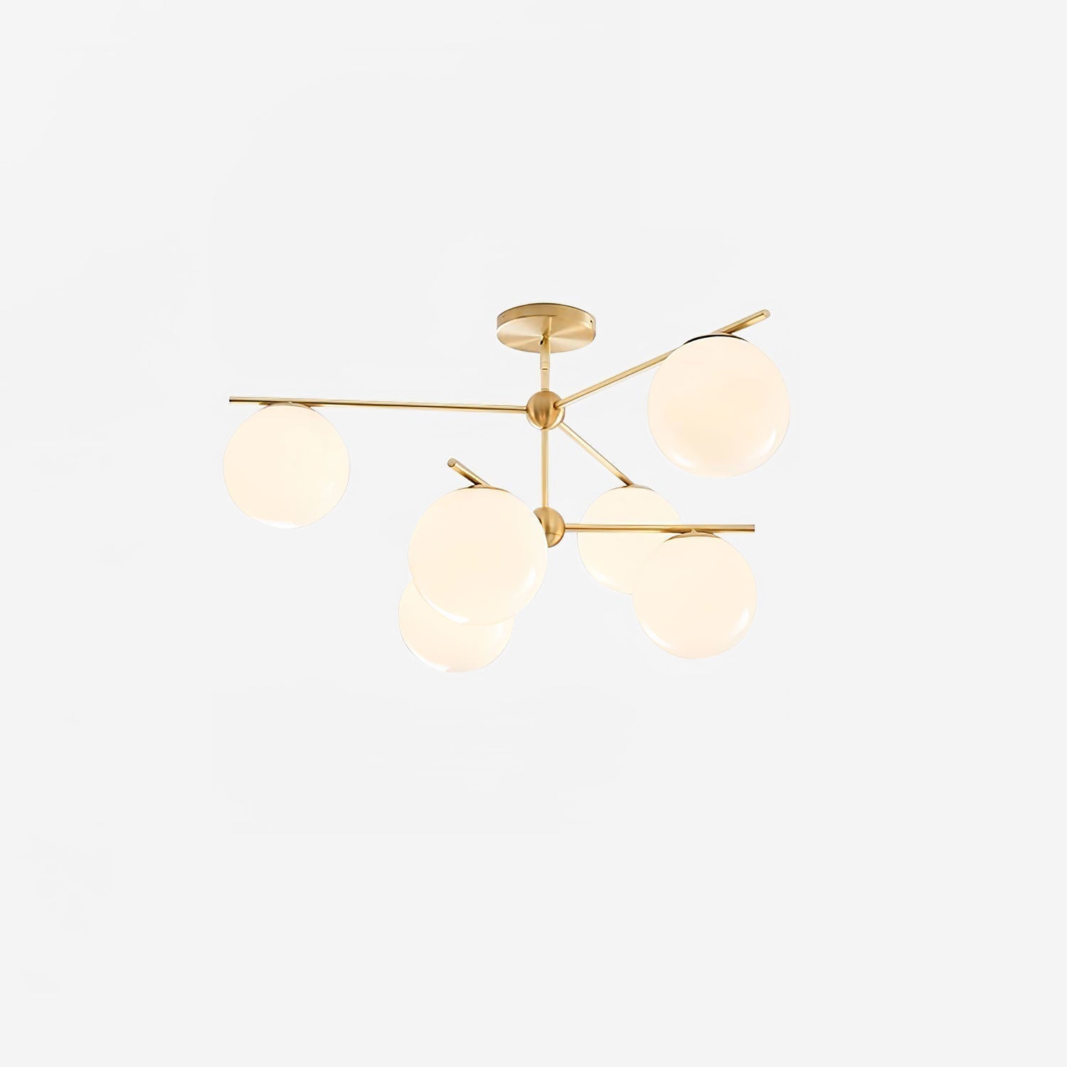 Lustra Chandelier Sphere & Stem Modern Gold LED - Neutral Decor