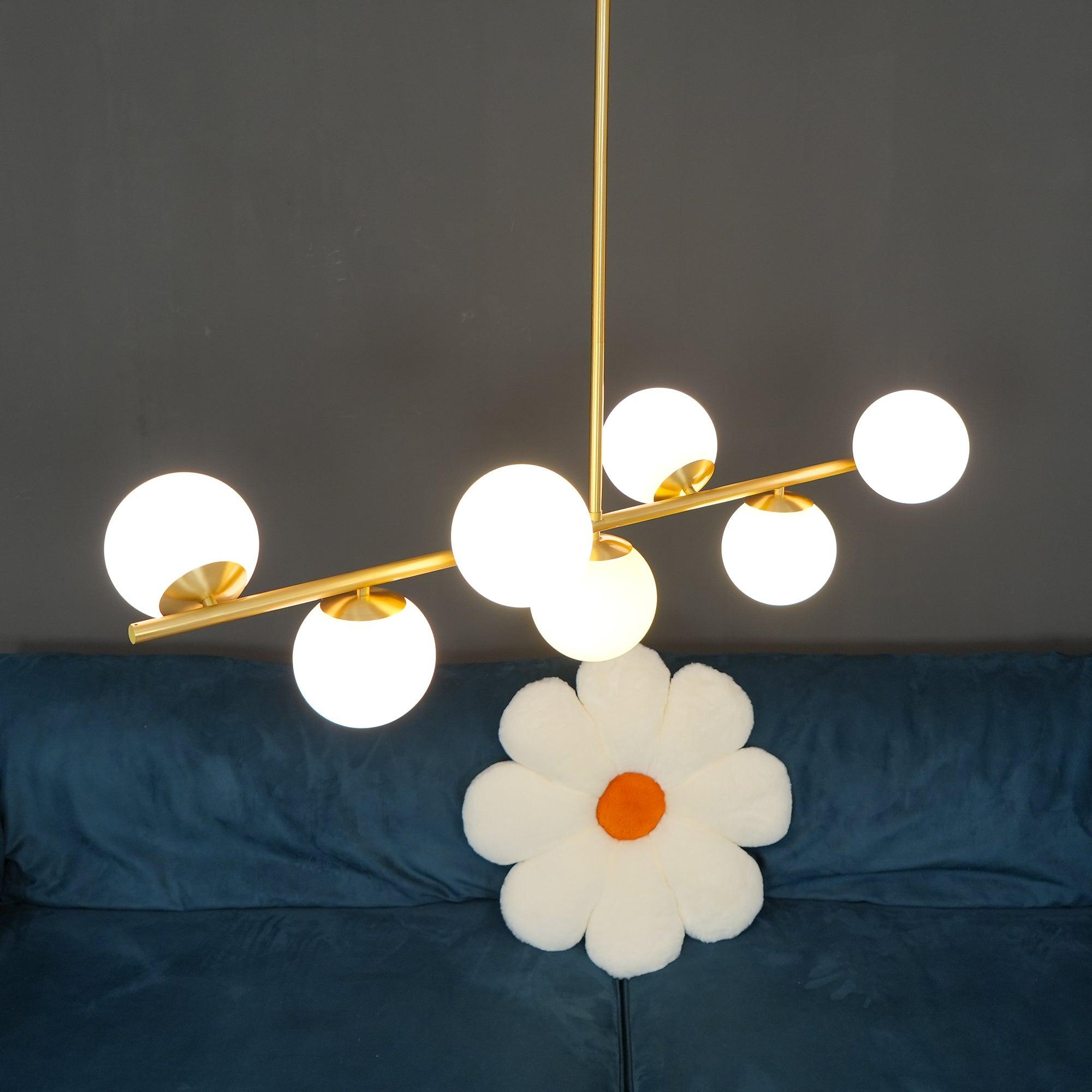 Lustra Chandelier Sphere & Stem Modern Gold LED - Neutral Decor