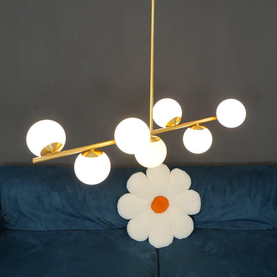 Lustra Chandelier Sphere & Stem Modern Gold LED - Neutral Decor